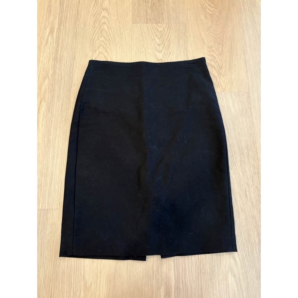 J.crew black cotton structured pencil skirt size 2